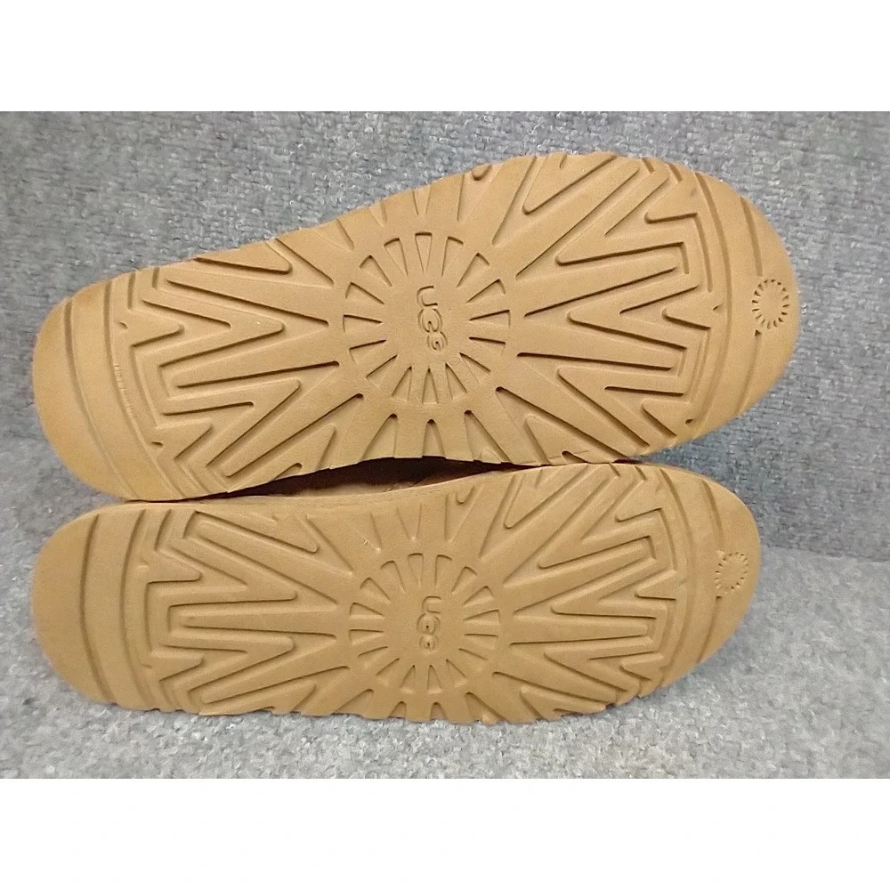 UGG Harkley Mens 9 Mid Top Fleece Lined Suede Boots Tan Brown 1016472